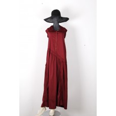Outer collar no sleeves ruffle maroon